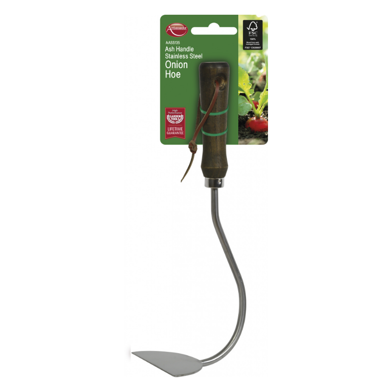 Ambassador Ash Handle Stainless Steel Onion Hoe Mahoneys Builders